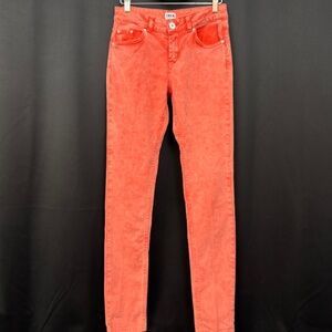 ASOS Women’s US 8 Acid Wash Salmon Skinny Jeans High Waist Stretch Casual